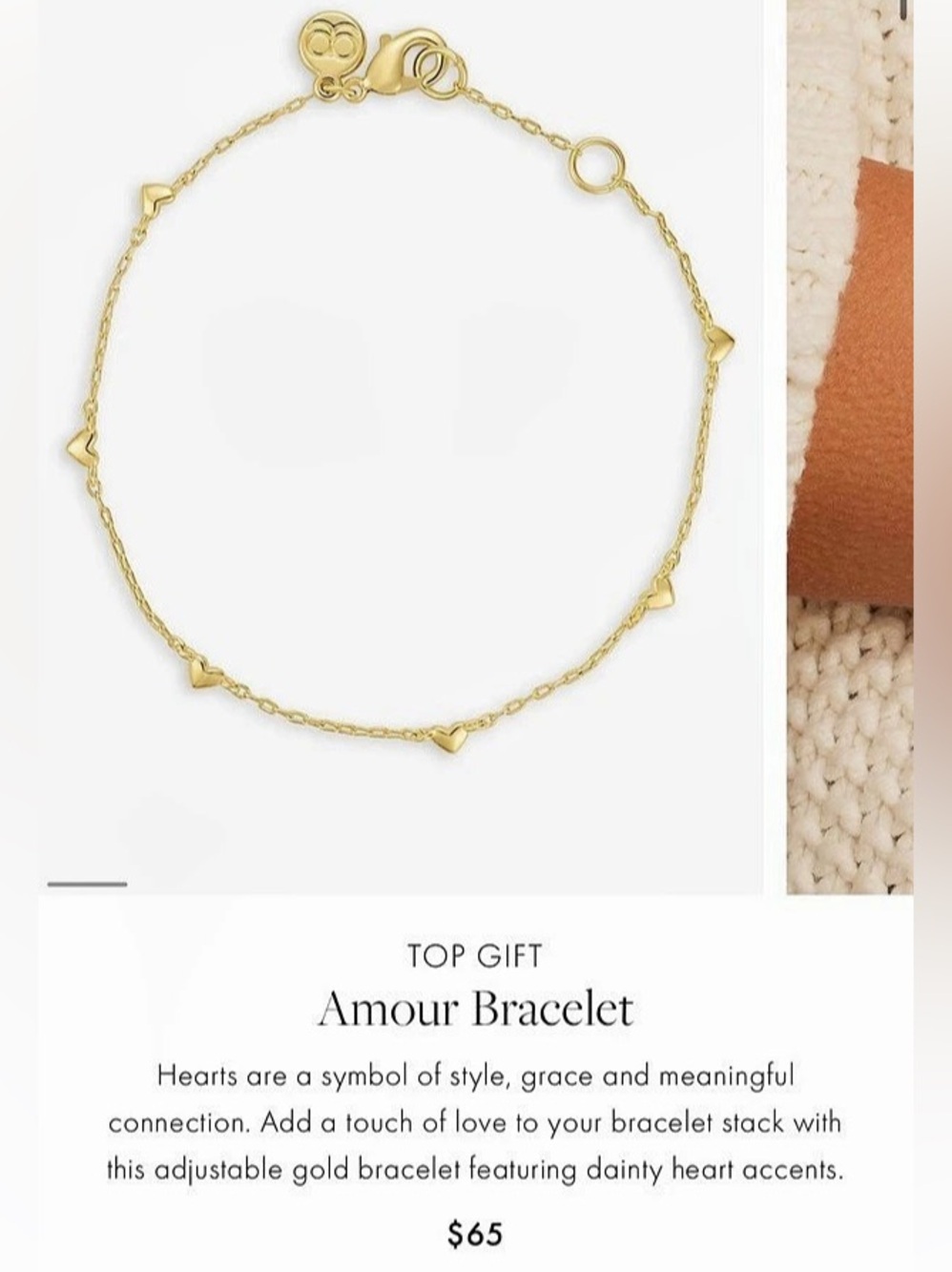 Gorjana Amour Bracelet Gold Tone Bracelet Like New